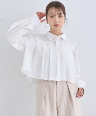 earth music&ecology タックプリーツショートシャツ