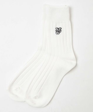 WEGO ガーリーロゴ刺繍ソックス ホワイト