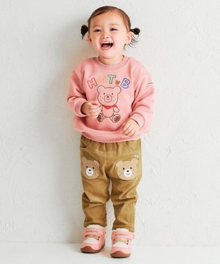 MIKI HOUSE HOT BISCUITS 【80-110cm】【NEW Color Series】裏毛パイル素材 トレーナー サーモンピンク