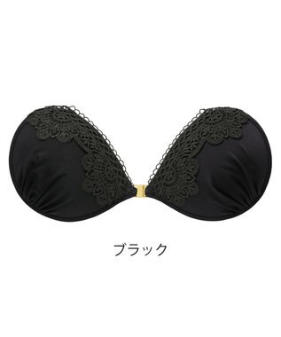 BRADELIS New York 【NuBra / ボリュームアップ】パテッドヌーブラ ノクターンレース  蒸れにくい バックレス コレクション デザインヌーブラ 正規品 ブラック