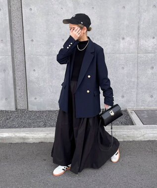 Green Parks AnriettMusee  リブニットドッキングワンピース Black