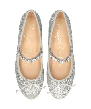 Bridget Birkin 【Bridget Birkin】ビジューストラップバレエシューズ シルバー雑材