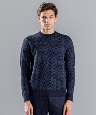 JOSEPH HOMME オーナメントジャガード　ニット ネイビー系5