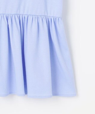 Feroux 【UVケア】フリルスリーブペプラム カットソー スカイブルー系