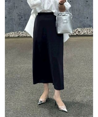 Green Parks バックスリットポンチスカート Charcoal Gray