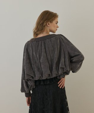 GRACE CONTINENTAL バルーンモールカットカーディガン グレー