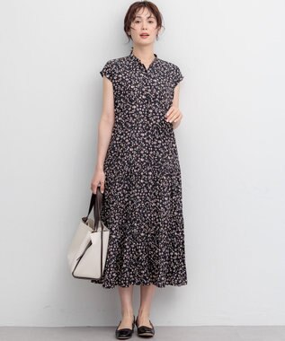 組曲 S 【WEB限定】ギャザーライトデシン ティアードワンピース