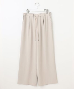 J.PRESS LADIES 【洗える・接触冷感・吸水速乾】Lightジョーゼット ワイド パンツ グレージュ系