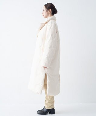 KWD 【日本製/高品質ダウン】DOWN COAT グリーンダウン ロングダウンコート アイボリー