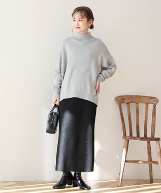 AMERICAN HOLIC ブラッシュヤーンタートルネックニットプルオーバー Light Gray Mixture