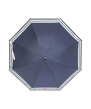 MOONBAT POLO RALPH LAUREN（ポロ ラルフローレン）晴雨兼用日傘 ボーダー ポロポニー 長傘 遮光率100％ 遮熱 UV ネイビー