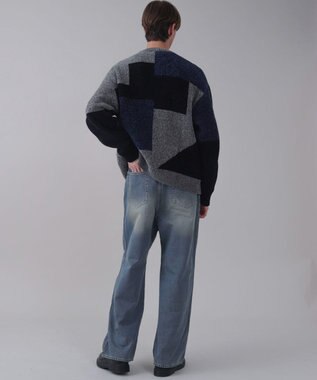 WEGO 【ユニセックス着用ITEM/SMLサイズ展開/ウエスト調整可】バギーデニムパンツ デニム中濃加工色