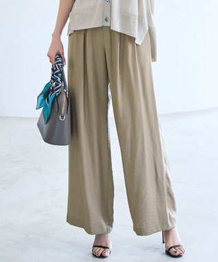 自由区 L 【SHIHOさん着用・ご好評アイテム・新色追加・セットアップ対応】エアリーツイルワイド パンツ