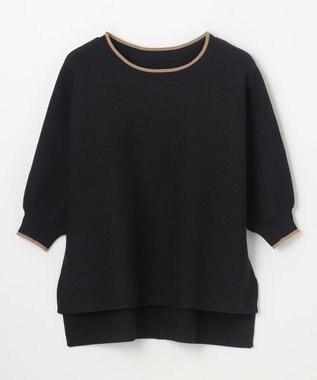 ANY 【2SET】バイカラーニット×布帛スカートセット ブラック×キャメル