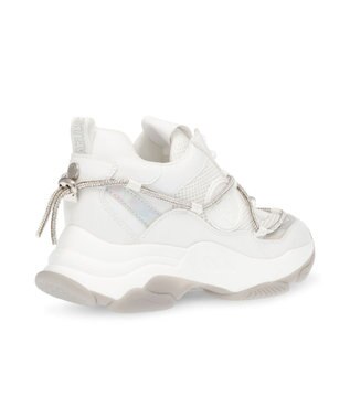 STEVE MADDEN MOTOCROSS ラインストーンダッドスニーカー ホワイト