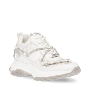 STEVE MADDEN MOTOCROSS ラインストーンダッドスニーカー ホワイト