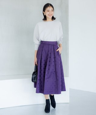 組曲 L 【洗える・6色展開】Elenaドルマンニット プルオーバー ライトグレー系