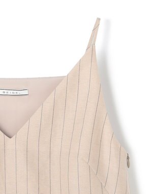 BEIGE， ERYTH / リネンストライプ キャミソール Flax × Bordeaux