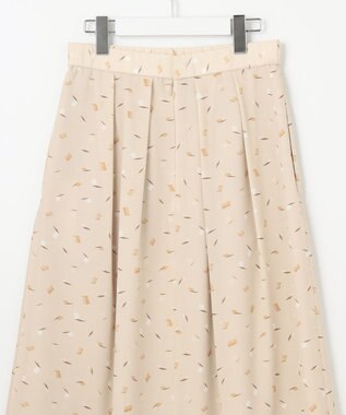 自由区 【洗える・XSサイズあり】ブラッシュドシャドープリント スカート シャンパンベージュ系