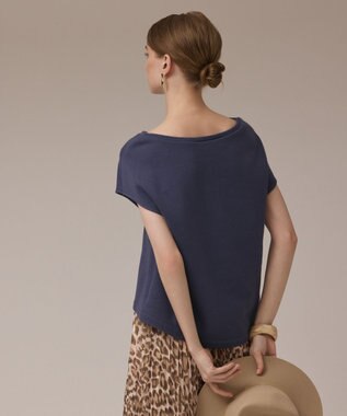 GRACE CONTINENTAL ハートプリント裏毛トップ ネイビー