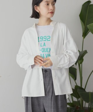 AMERICAN HOLIC イージーケアコクーンバックタックシャツ Off White