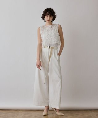 GRACE CONTINENTAL フリンジベスト ホワイト