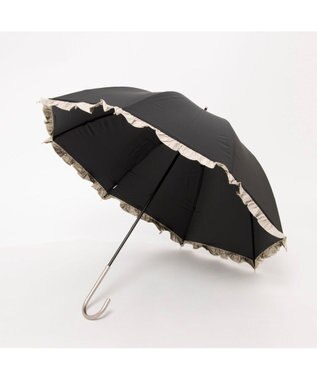 UNBILLION カシュネ cachenez / PUバイカラーフリルバルーンショートパラソル ブラック