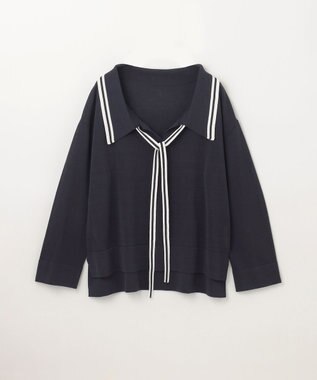 GRACE CONTINENTAL マリンボウタイニット ネイビー