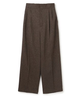 uncrave ウォッシャブルウールライクツイル2 ワイドパンツ キャメルヘリンボーン