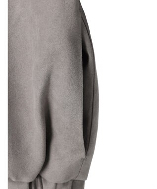 Green Parks スウェード調ギャザーブルゾン Gray