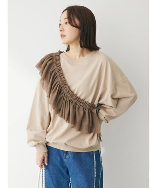 Green Parks ・ＳＵＧＡＲ　ＳＰＯＯＮ　３ｗａｙチュールフリルスウェット Beige