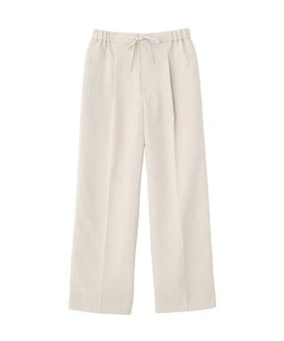 earth music&ecology 【セットアップ対応】リネンライクリラックスパンツ Stripe Ivory