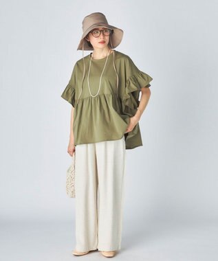 OP／FILA 【Ocean Pacific】UVカットつば広ハット ベージュ