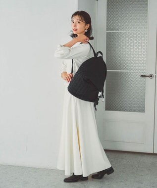 TOPKAPI 【TREASURE TOPKAPI】ナイロン キルティング アシンメトリー リュック ブラック