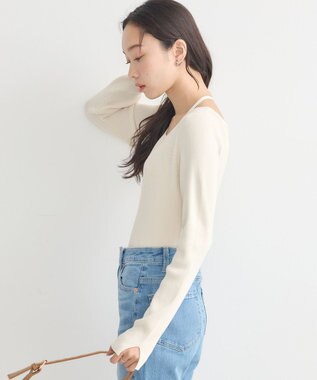 earth music&ecology ホルターネックプルオーバー Ivory