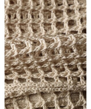 Green Parks メッシュ編み襟付きカーディガン Ecru