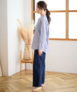 ワコール／睡眠科学 パジャマ 長袖 長ズボン 綿混(本体) ここちよく眠れる 寝返りしやすい レディース YDX509 睡眠科学／ワコール ブルー