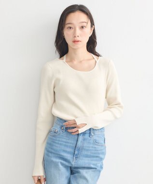 earth music&ecology ホルターネックプルオーバー Ivory