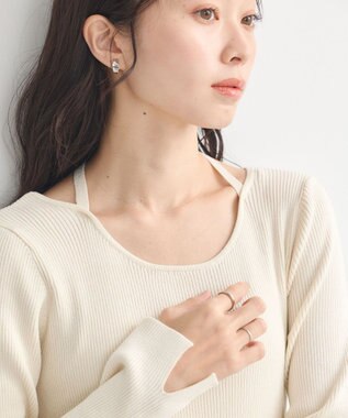 earth music&ecology ホルターネックプルオーバー Ivory