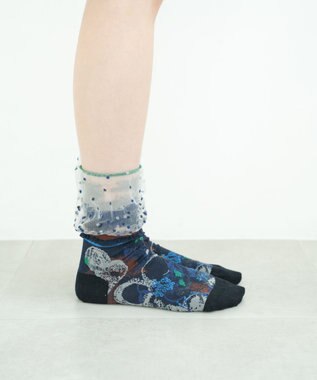 COQ LANDSCAPE シアーハイソックス ネイビー