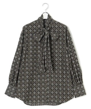 J.PRESS YORK STREET 【WOMEN】タイルプリント ボウタイブラウス グレー系5