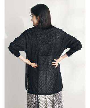 CRAFT STANDARD BOUTIQUE シアーニットトッパーカーディガン Black