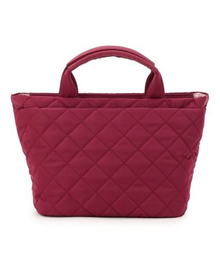TOCCA TRACE PAVE FASTENER TOTE ナイロンキルトバッグ レッド系