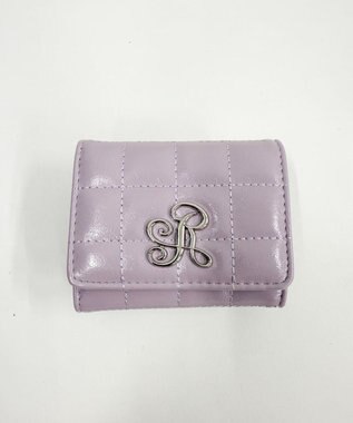 WEGO イニシャルパーツキルティングガマ口ウォレット ライトパープル