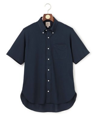 J.PRESS MEN 【吸水速乾 / 抗菌防臭 / 遮熱 / 防シワ】【J.PRESS OXFORD JERSEY】カノコインレイ半袖 シャツ / B.D. ネイビー系
