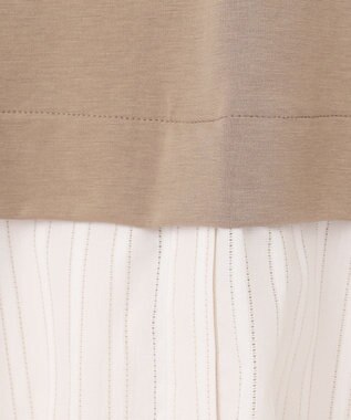 自由区 S 【洗える】カラミストライプコンビジャージ トップス ダークサンド