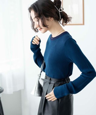 WEGO リバーシブルニットトップス ブルー