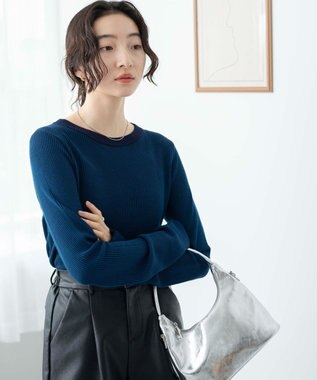 WEGO リバーシブルニットトップス ブルー