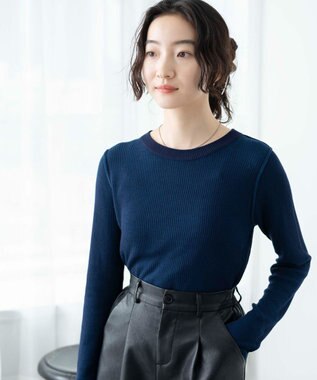 WEGO リバーシブルニットトップス ブルー