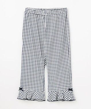 ANY KIDS 【洗濯機可能/接触冷感】ひんやり カットソーパンツ ネイビー（ギンガムチェック）